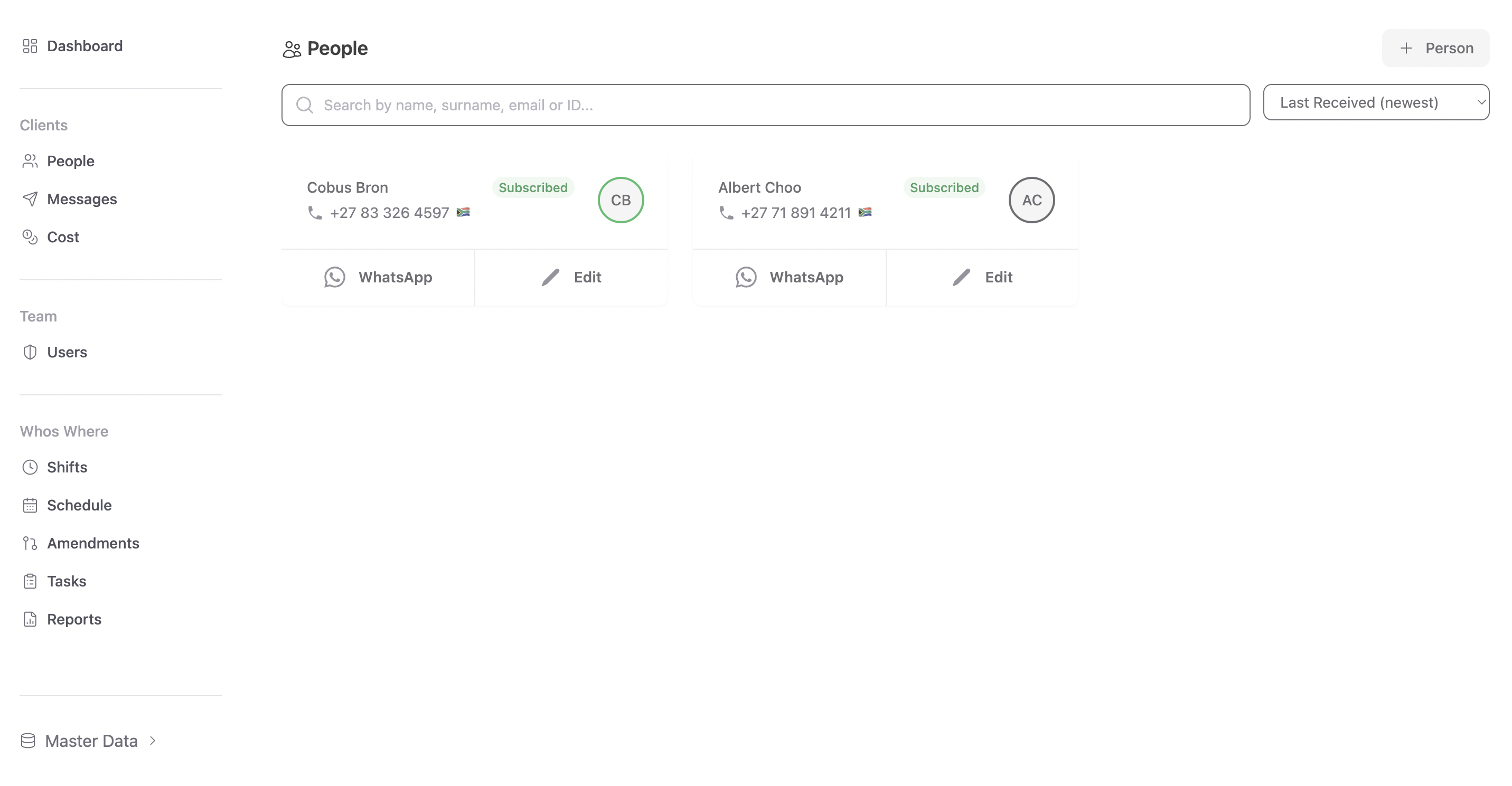 Veesva Dashboard